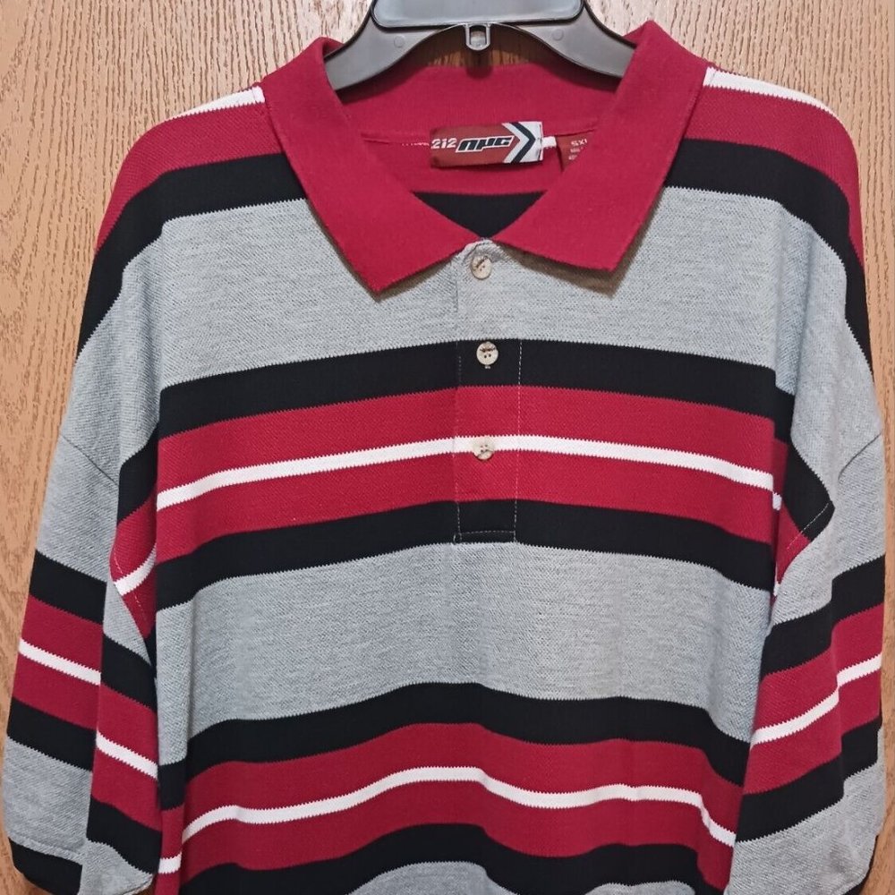 (2)-212 NYC(Polo Shirts)-(Red/Gray/Black)-(Blue/Red/White)-(Pre-owned)-(5XL)-$30 - Picture 2 of 6